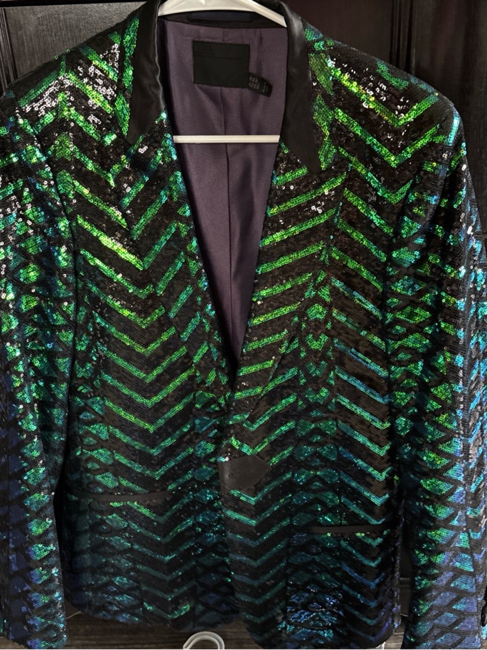 ASOS Green and Blue Sequin Chevron Blazer